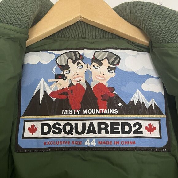 Dsquared 2 Cropped Bomber Puffer Down Jacket Short Coat Green Rare Women’s 44 S - Picture 9 of 12